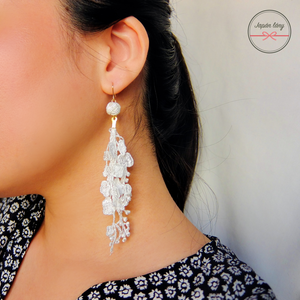 Japán White lace Fülbevaló, Ékszer, Fülbevaló, Lógó csepp fülbevaló, , This earring is the perfect accessory for summer outfits. The lace design is cool and refreshing, w..., MESKA