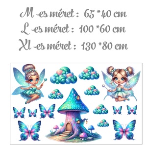 Tündérkék gombaházzal - falmatrica saját névvel - otthon & lakás - babaszoba, gyerekszoba - gyerekszoba falmatrica - Meska.hu