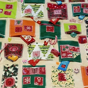 Textil zsebes adventi naptár - karácsony - adventi díszek - adventi naptár - Meska.hu