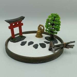 Japán kert (mini)- fával, torii kapuval és arany Buddhával - diy (csináld magad) - egységcsomag - Meska.hu