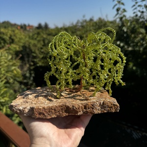 Bonsai kristály Ékszerfa szerencsefa, életfa, pénzfa, kristályfa zöld peridot kvarc kövekből drágakő fa - Meska.hu