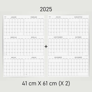 GRÁF féléves poszternaptár / kisméretű évtervező / kétlapos tervező naptár - otthon & életmód - papír írószer - naptár & tervező - Meska.hu