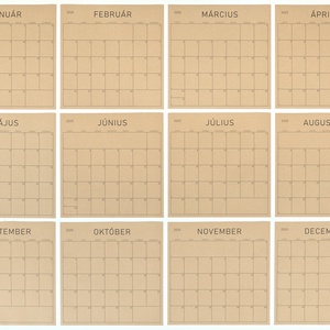 OUTLET _ 50% kedvezmény _  GRÁF havi poszternaptár 2025 / kraft tervező naptár lapok 12 hónapra - otthon & életmód - papír írószer - naptár & tervező - Meska.hu