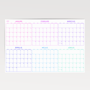 GRÁF   féléves poszternaptár / színes nagyméretű évtervező / kétlapos tervező naptár - otthon & életmód - papír írószer - naptár & tervező - Meska.hu