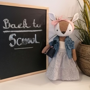 Back to school - őzike lány - kézműves, öltöztethető gyerekjáték figura - játék & sport - plüssállat & játékfigura - más figura - Meska.hu