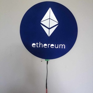 Ethereum led-es falikép, Otthon & Életmód, Dekoráció, Fali és függő dekoráció, Falra akasztható dekor, Famegmunkálás, MESKA