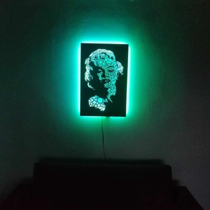 MARILYN MONROE led-es háttér világítású falikép - otthon & lakás - dekoráció - fali és függő dekoráció - falra akasztható dekor - Meska.hu