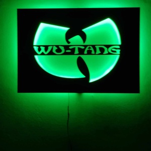 WU-TANG led-es háttér világítású falikép, Otthon & Lakás, Dekoráció, Fali és függő dekoráció, Falra akasztható dekor, Famegmunkálás, MESKA