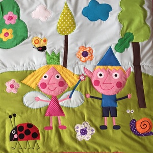 patchwork falvédő,takaró, Dóra, Lili hercegnő, Benő manó, Peppa malac,  - otthon & életmód - babaszoba, gyerekszoba - falvédő gyerekszobába - Meska.hu