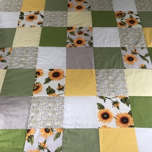 Napraforgó Patchwork takaró  - otthon & életmód - lakástextil - felnőtt takaró, pléd - Meska.hu