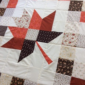 Patchwork takaró falevéllel a közepén, Otthon & Életmód, Lakástextil, Ágytakaró, Varrás, MESKA