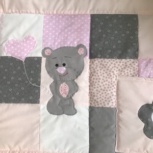 patchwork falvédő nyuszi és maci mintás - otthon & életmód - lakástextil - ágytakaró - Meska.hu