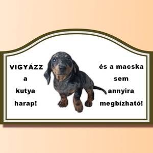 kutyatábla - vicces szöveggel., Otthon & Életmód, Ház & Kert, Házszám, Mindenmás, Fotó, grafika, rajz, illusztráció, MESKA