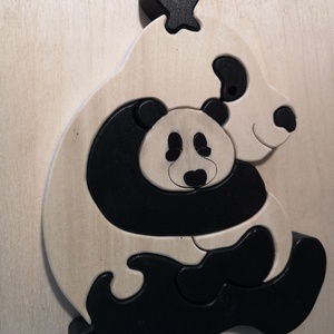 Panda puzzle - játék & sport - készségfejlesztő és logikai játék - montessori szivárvány, waldorf játékok - Meska.hu