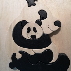 Panda puzzle - játék & sport - készségfejlesztő és logikai játék - montessori szivárvány, waldorf játékok - Meska.hu