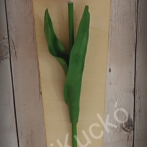 Élethű tulipán fa alapon, Otthon & Életmód, Dekoráció, Dísztárgy, Gravírozás, pirográfia, Virágkötés, MESKA