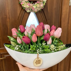 Tulipnos asztaldísz 40 cm - otthon & életmód - dekoráció - asztal és polc dekoráció - asztaldísz - Meska.hu