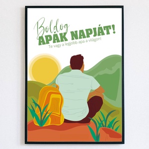 Boldog apák napját! feliratú falikép - Apák napjára, Otthon & Lakás, Dekoráció, Kép & Falikép, Plakát, Fotó, grafika, rajz, illusztráció, MESKA