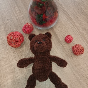 Sötétbarna puha amigurumi maci - játék & sport - plüssállat & játékfigura - maci - Meska.hu