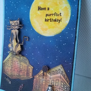 Születésnap - Have a purrfect birthday, Otthon & Lakás, Papír írószer, Képeslap & Levélpapír, Papírművészet, MESKA