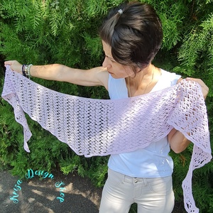 Kézműves horgolt csipke kendő - Summer Lace shawl - ruha & divat - sál, sapka, kendő - vállkendő - Meska.hu