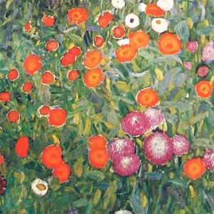 Gustav Klimt - Garden in Flowers - otthon & életmód - dekoráció - kép & falikép - üvegkép - Meska.hu