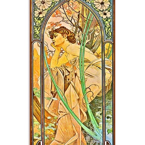 Alphonse Mucha-Napszakok (garnitúra) - otthon & életmód - dekoráció - kép & falikép - üvegkép - Meska.hu