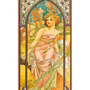 Alphonse Mucha-Napszakok (garnitúra) - otthon & életmód - dekoráció - kép & falikép - üvegkép - Meska.hu