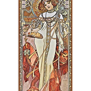 Alfons Mucha-Évszakok (garnitúra) - otthon & életmód - dekoráció - kép & falikép - üvegkép - Meska.hu