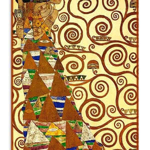 Gustav Klimt - Várakozás és beteljesedés (3 db-os garnitúra) - otthon & életmód - dekoráció - kép & falikép - üvegkép - Meska.hu