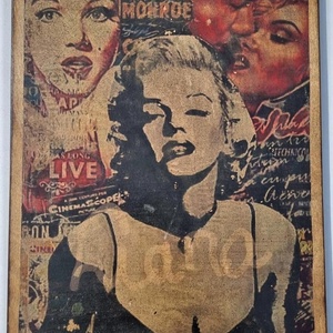 Marilyn Monroe fakép, Otthon & Életmód, Dekoráció, Dísztárgy, Decoupage, transzfer és szalvétatechnika, MESKA