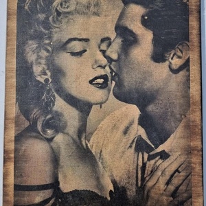 Marilyn Monroe és Elvis fakép, Otthon & Életmód, Dekoráció, Dísztárgy, Decoupage, transzfer és szalvétatechnika, MESKA