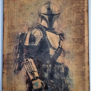 The Mandalorian, A Mandalori fakép, Otthon & Életmód, Dekoráció, Dísztárgy, Decoupage, transzfer és szalvétatechnika, MESKA