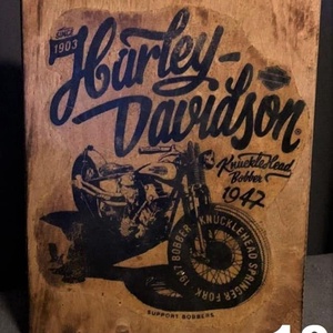 Harley Davidson fakép, Otthon & Életmód, Dekoráció, Dísztárgy, Decoupage, transzfer és szalvétatechnika, MESKA