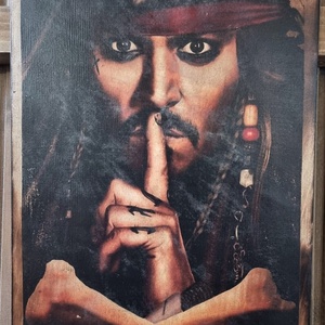 Jack Sparrow fakép, Otthon & Életmód, Dekoráció, Dísztárgy, Decoupage, transzfer és szalvétatechnika, MESKA