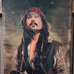 Jack Sparrow fakép, Otthon & Életmód, Dekoráció, Dísztárgy, Decoupage, transzfer és szalvétatechnika, MESKA