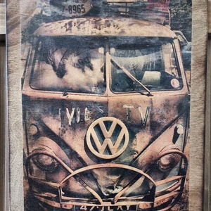 Vw T1 fakép, Otthon & Életmód, Dekoráció, Dísztárgy, Decoupage, transzfer és szalvétatechnika, MESKA