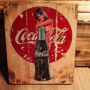 Retro Coca Cola fakép, Otthon & Életmód, Dekoráció, Dísztárgy, Decoupage, transzfer és szalvétatechnika, MESKA