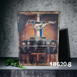 Ford Mustang fakép, Otthon & Életmód, Dekoráció, Dísztárgy, Decoupage, transzfer és szalvétatechnika, MESKA