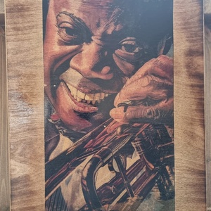 Louis Armstrong fakép, Otthon & Életmód, Dekoráció, Dísztárgy, Decoupage, transzfer és szalvétatechnika, MESKA