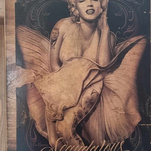 Marilyn Monroe fakép, Otthon & Életmód, Dekoráció, Dísztárgy, Decoupage, transzfer és szalvétatechnika, MESKA