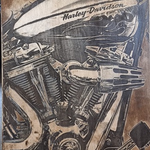 Harley Davidson  lézergravír, Otthon & Életmód, Dekoráció, Kép & Falikép, Táblakép, Famegmunkálás, MESKA