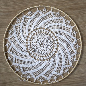 Fehér horgolt mandala 40 cm - Meska.hu