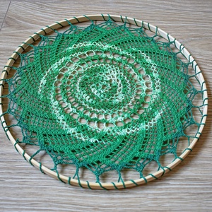 Zöld színátmenetes mandala 30 cm-es - otthon & életmód - dekoráció - ajtó- és ablak dekoráció - ablakdísz - Meska.hu