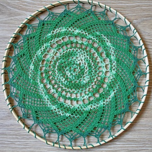 Zöld színátmenetes mandala 30 cm-es - Meska.hu