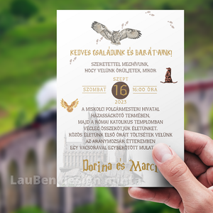 Esküvői meghívó, Harry Potteres, Esküvő, Meghívó & Kártya, Meghívó, Fotó, grafika, rajz, illusztráció, MESKA