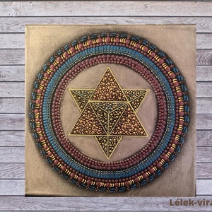 Merkaba mandala, Otthon & Életmód, Dekoráció, Kép & Falikép, Vászonkép, Festészet, MESKA