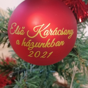 Karácsonyi  gömbdísz egyedi felirattal, Karácsony, Karácsonyi lakásdekoráció, Karácsonyfadíszek, Mindenmás, MESKA