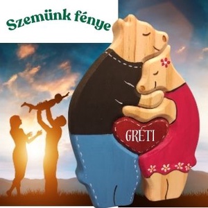 Szerelmünk gyümölcse-Szemünk fényei kézzel festett fa  mackó puzzle - otthon & lakás - dekoráció - dísztárgy - Meska.hu