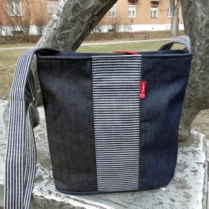 Csíkok - Farmer átvetős / crossbody táska - Meska.hu